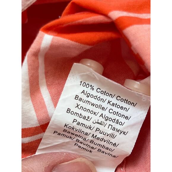 Jules Women's Medium Orange/White Buffalo Check Lightweight Summer Blouse - Picture 4 of 7